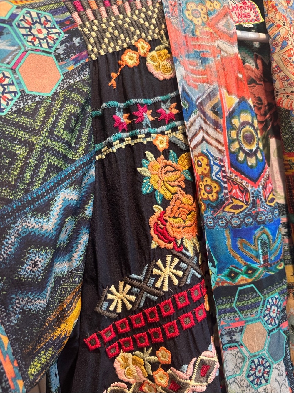 Johnny Was Aurelia Embroidered Silk Kimono Jacket - Picture 5 of 10